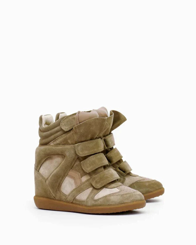 Aurelle, Leather High Heel Sneakers